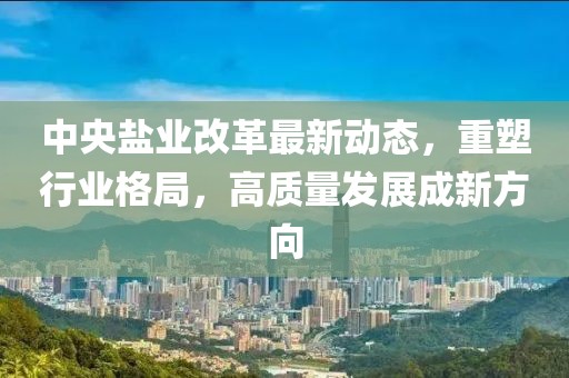 中央鹽業(yè)改革最新動態(tài)，重塑行業(yè)格局，高質(zhì)量發(fā)展成新方向