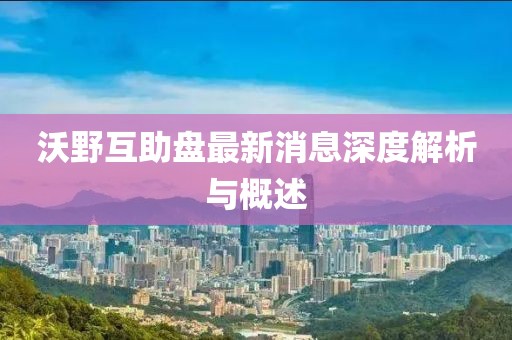 沃野互助盤(pán)最新消息深度解析與概述