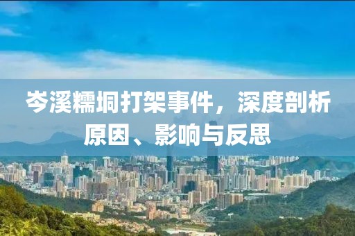 岑溪糯垌打架事件，深度剖析原因、影響與反思