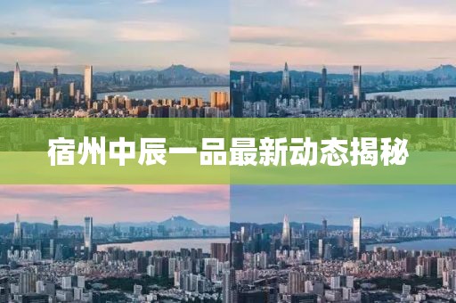 宿州中辰一品最新動態(tài)揭秘