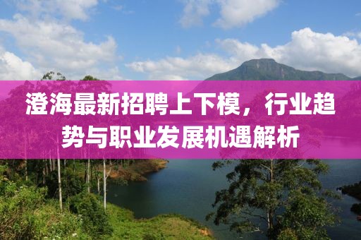 澄海最新招聘上下模，行業(yè)趨勢(shì)與職業(yè)發(fā)展機(jī)遇解析