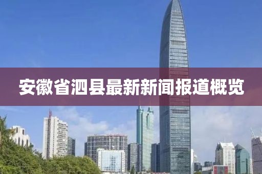 安徽省泗縣最新新聞報道概覽