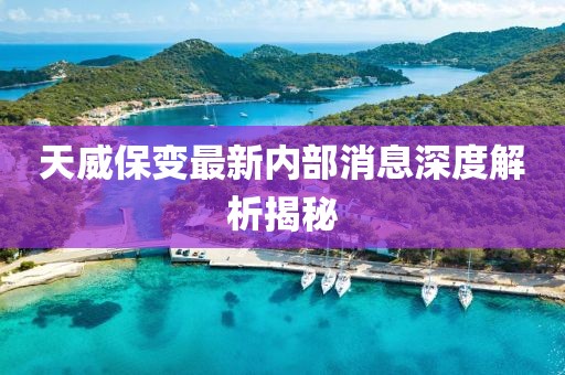 天威保變最新內(nèi)部消息深度解析揭秘