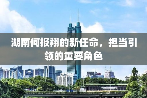 湖南何報(bào)翔的新任命，擔(dān)當(dāng)引領(lǐng)的重要角色
