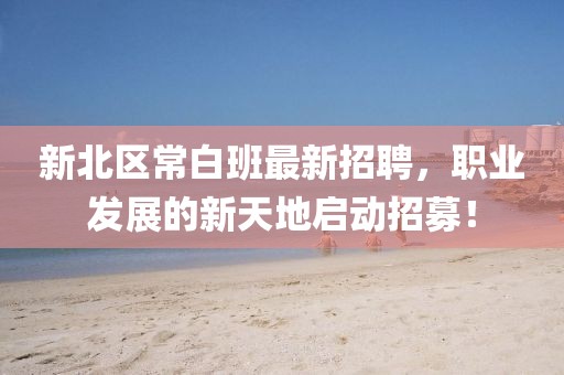 新北區(qū)常白班最新招聘，職業(yè)發(fā)展的新天地啟動招募！