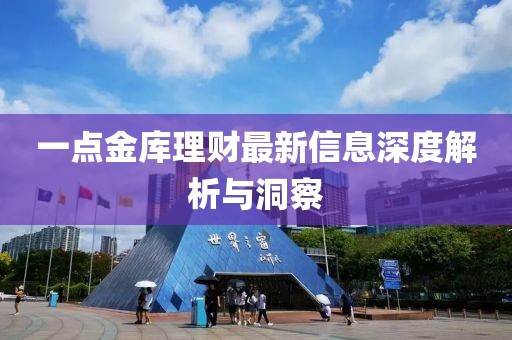 一點(diǎn)金庫理財(cái)最新信息深度解析與洞察