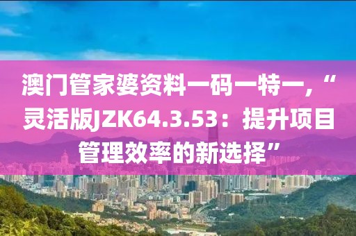 澳門管家婆資料一碼一特一,“靈活版JZK64.3.53：提升項(xiàng)目管理效率的新選擇”