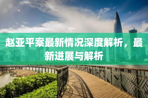 趙亞平案最新情況深度解析，最新進展與解析