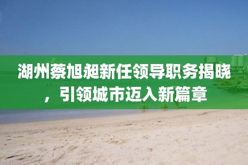 湖州蔡旭昶新任領(lǐng)導(dǎo)職務(wù)揭曉，引領(lǐng)城市邁入新篇章