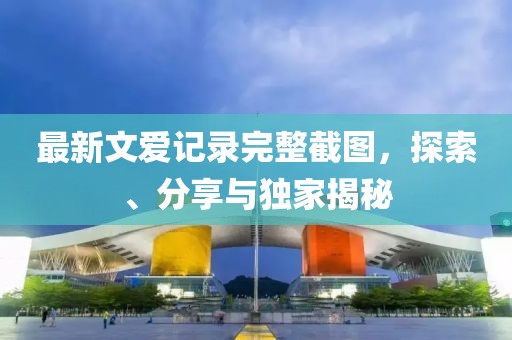 最新文愛(ài)記錄完整截圖，探索、分享與獨(dú)家揭秘