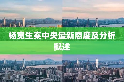 楊寬生案中央最新態(tài)度及分析概述