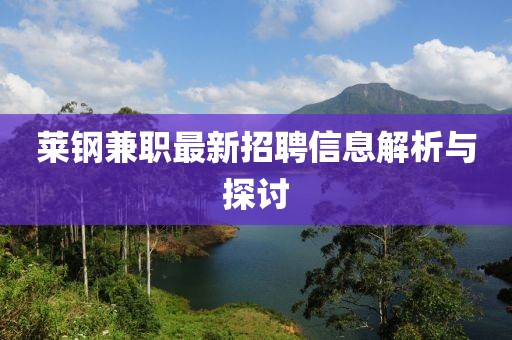 萊鋼兼職最新招聘信息解析與探討