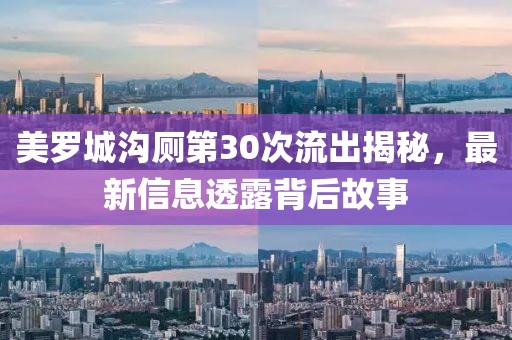 美羅城溝廁第30次流出揭秘，最新信息透露背后故事