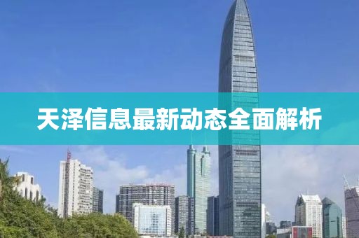 天澤信息最新動(dòng)態(tài)全面解析