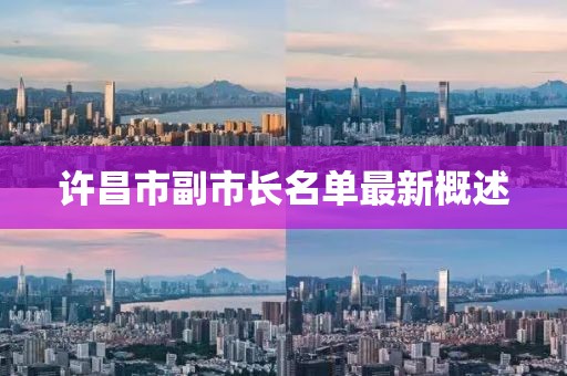 許昌市副市長名單最新概述