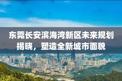 東莞長安濱海灣新區(qū)未來規(guī)劃揭曉，塑造全新城市面貌