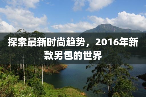 探索最新時尚趨勢，2016年新款男包的世界