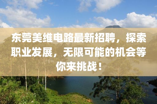 東莞美維電路最新招聘，探索職業(yè)發(fā)展，無限可能的機(jī)會等你來挑戰(zhàn)！