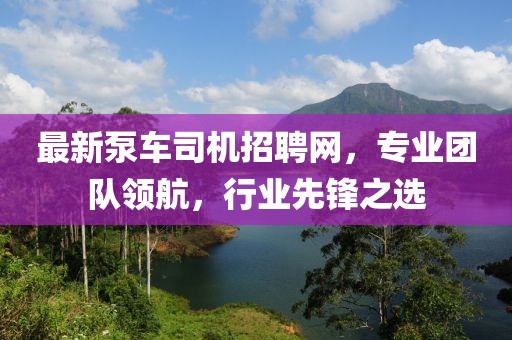 最新泵車司機招聘網(wǎng)，專業(yè)團隊領(lǐng)航，行業(yè)先鋒之選