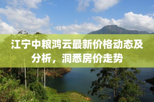 江寧中糧鴻云最新價(jià)格動(dòng)態(tài)及分析，洞悉房?jī)r(jià)走勢(shì)