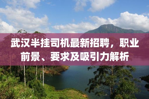 武漢半掛司機(jī)最新招聘，職業(yè)前景、要求及吸引力解析