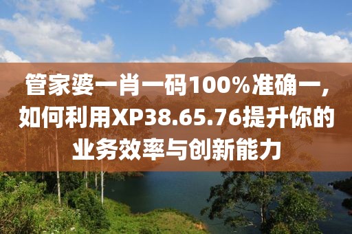 管家婆一肖一碼100%準(zhǔn)確一,如何利用XP38.65.76提升你的業(yè)務(wù)效率與創(chuàng)新能力