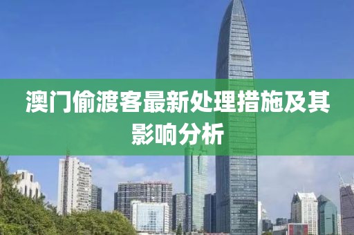 澳門(mén)偷渡客最新處理措施及其影響分析