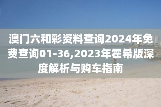 澳門六和彩資料查詢2024年免費查詢01-36,2023年霍希版深度解析與購車指南