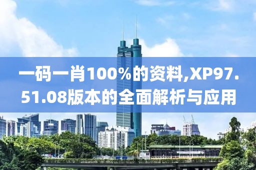 一碼一肖100%的資料,XP97.51.08版本的全面解析與應(yīng)用