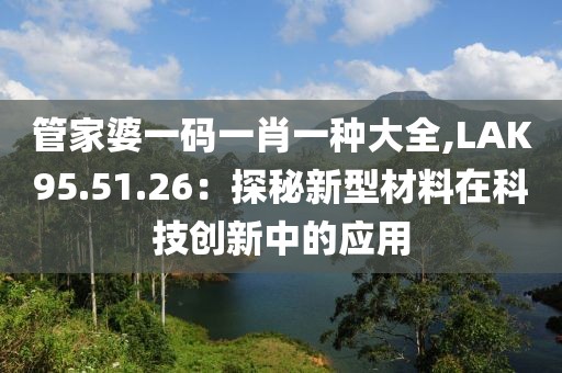 管家婆一碼一肖一種大全,LAK95.51.26：探秘新型材料在科技創(chuàng)新中的應(yīng)用