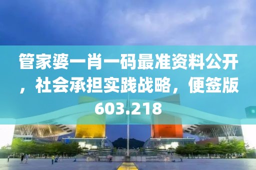 管家婆一肖一碼最準資料公開，社會承擔實踐戰(zhàn)略，便簽版603.218