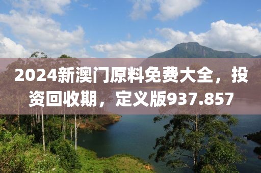 2024新澳門原料免費(fèi)大全，投資回收期，定義版937.857