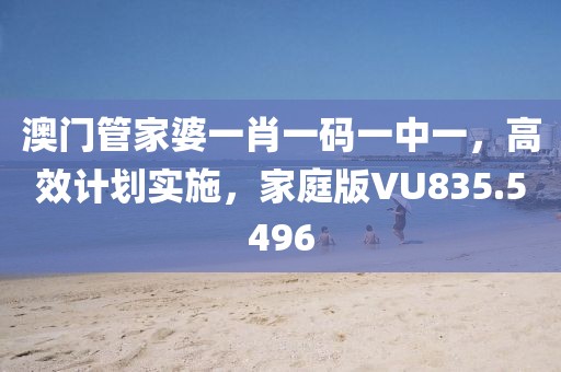 澳門管家婆一肖一碼一中一，高效計(jì)劃實(shí)施，家庭版VU835.5496