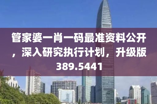 管家婆一肖一碼最準(zhǔn)資料公開，深入研究執(zhí)行計(jì)劃，升級(jí)版389.5441