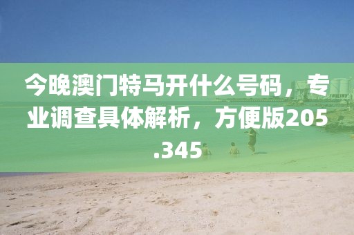 今晚澳門特馬開什么號碼，專業(yè)調(diào)查具體解析，方便版205.345