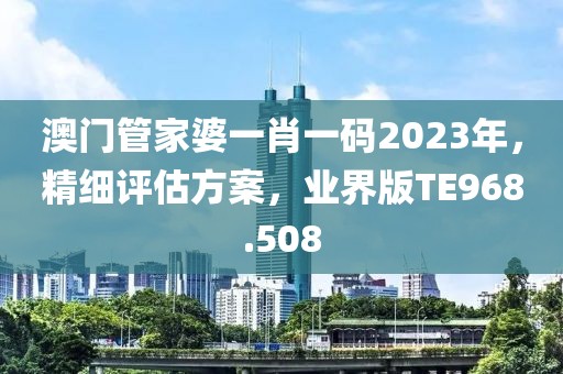 澳門(mén)管家婆一肖一碼2023年，精細(xì)評(píng)估方案，業(yè)界版TE968.508