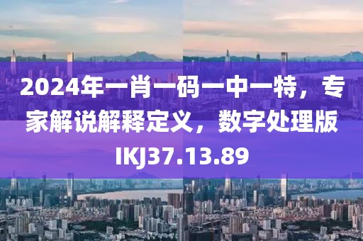 2024年一肖一碼一中一特，專家解說解釋定義，數字處理版IKJ37.13.89