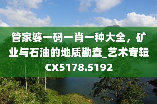 管家婆一碼一肖一種大全，礦業(yè)與石油的地質(zhì)勘查_藝術(shù)專輯CX5178.5192